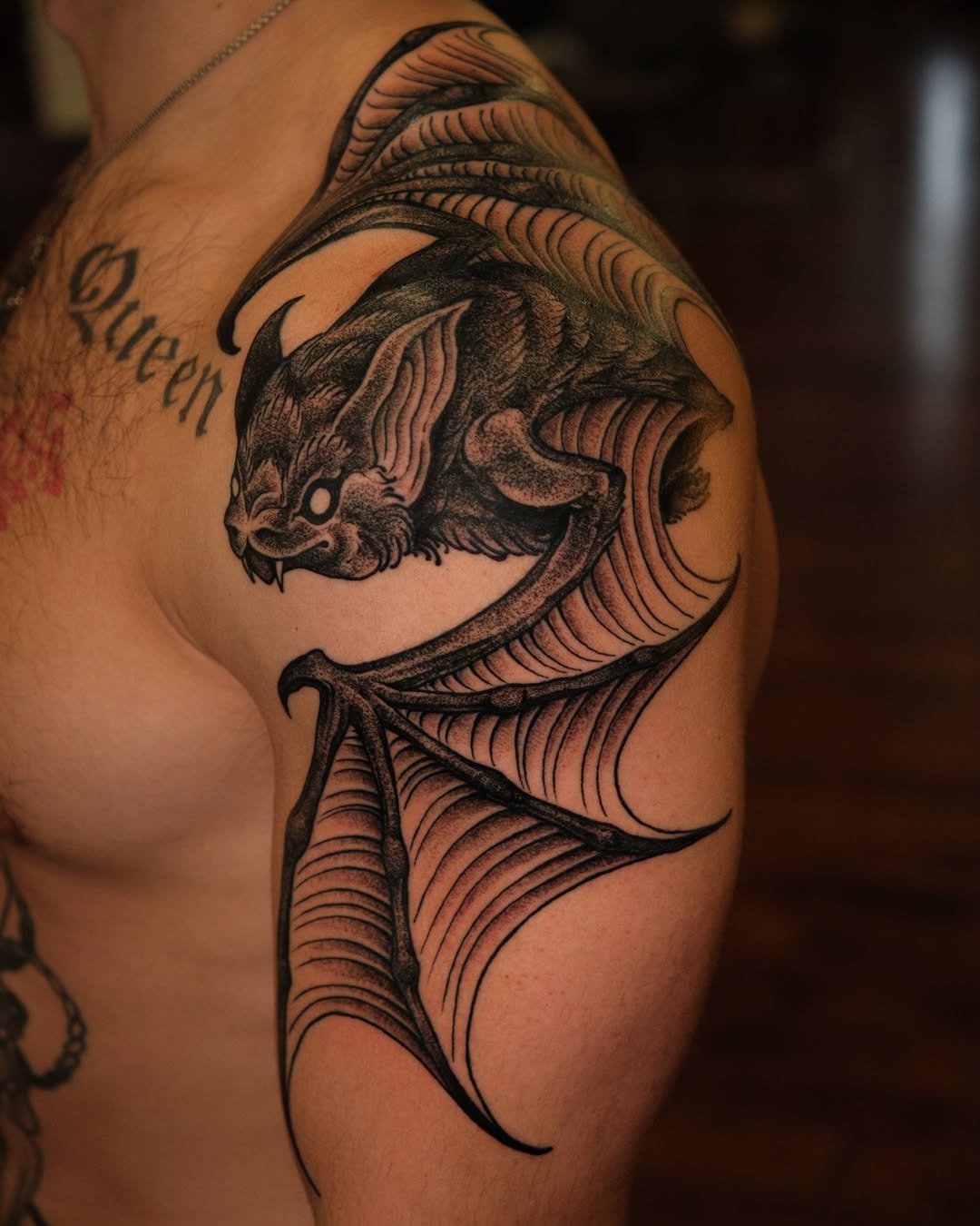 Tattoo by @davidbruehl — black_and_grey, dotwork