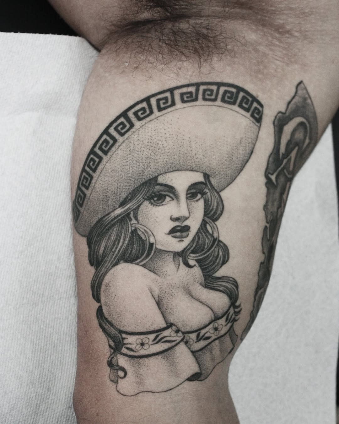 Tattoo by @tony.cruz.tattoo — dotwork, chicano