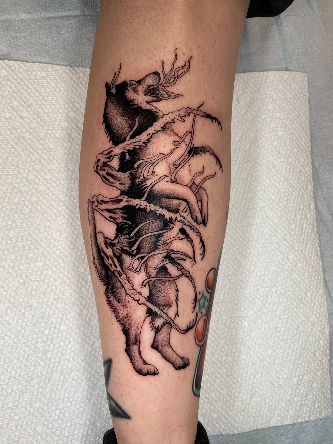 Tattoo by @quinndoskis — dark_realism, black_and_grey
