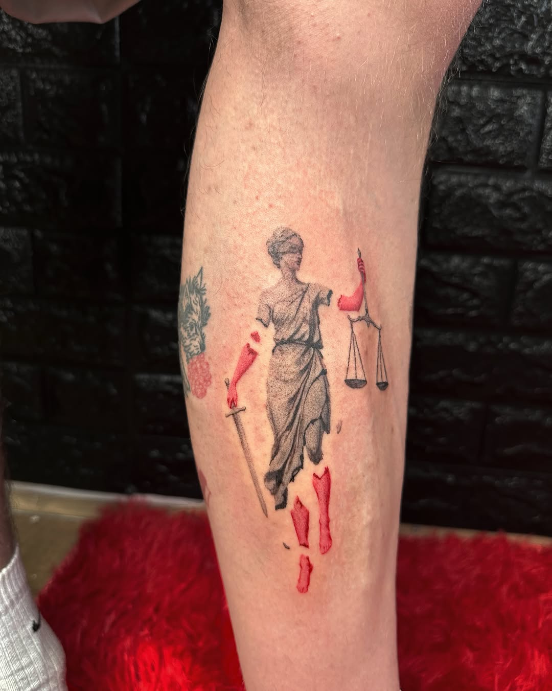 Tattoo by @bbytatts.xn — black_and_grey, trash_polka