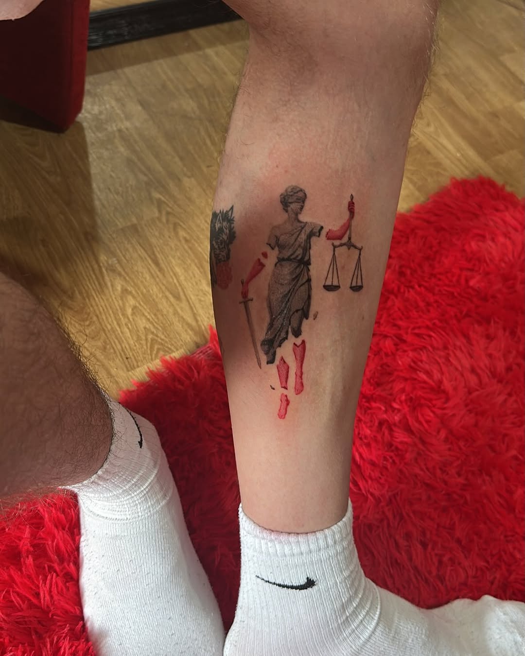 Tattoo by @bbytatts.xn — black_and_grey, trash_polka