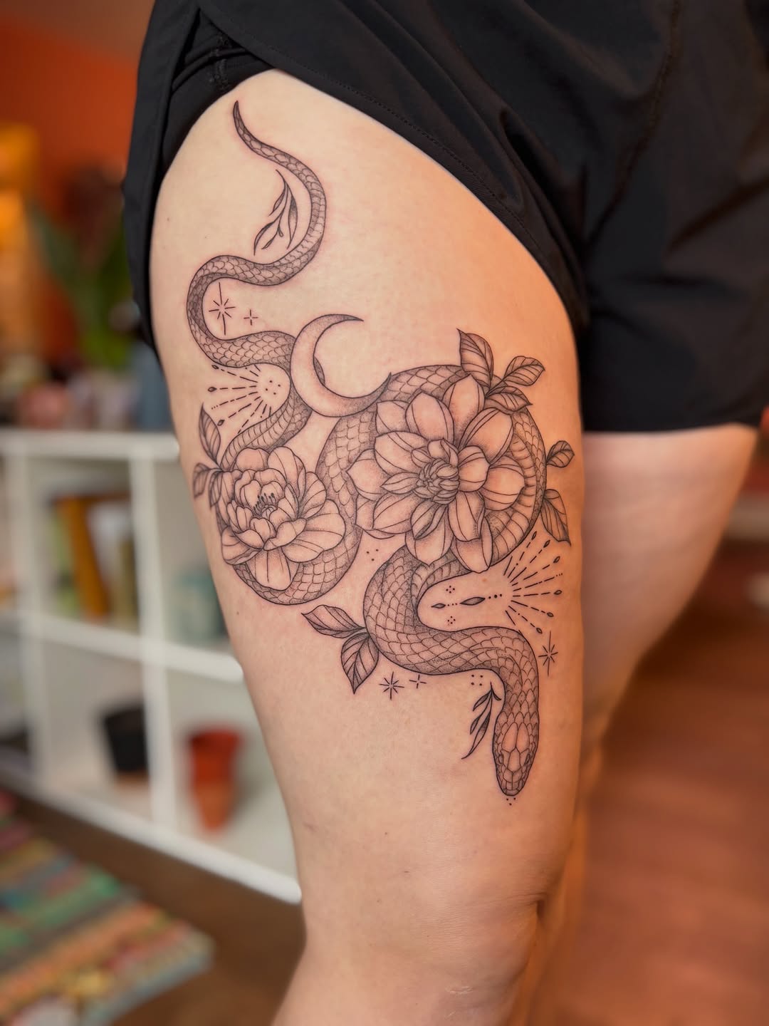 Tattoo by @damoretattoos — fine_line, black_and_grey
