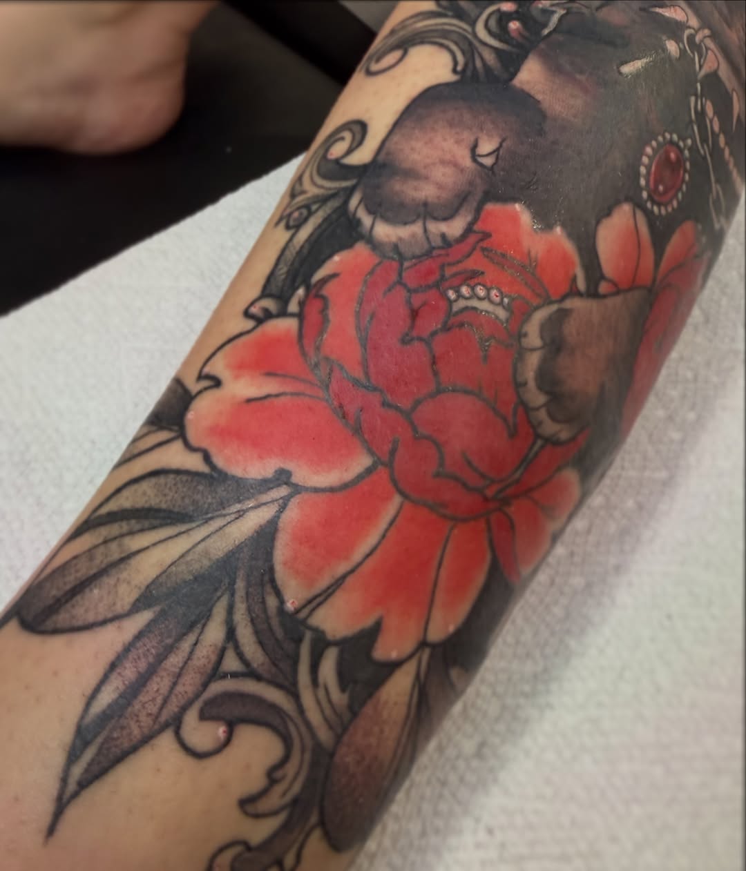 Tattoo by @saturniid.tattoo โ japanese_irezumi, black_and_grey