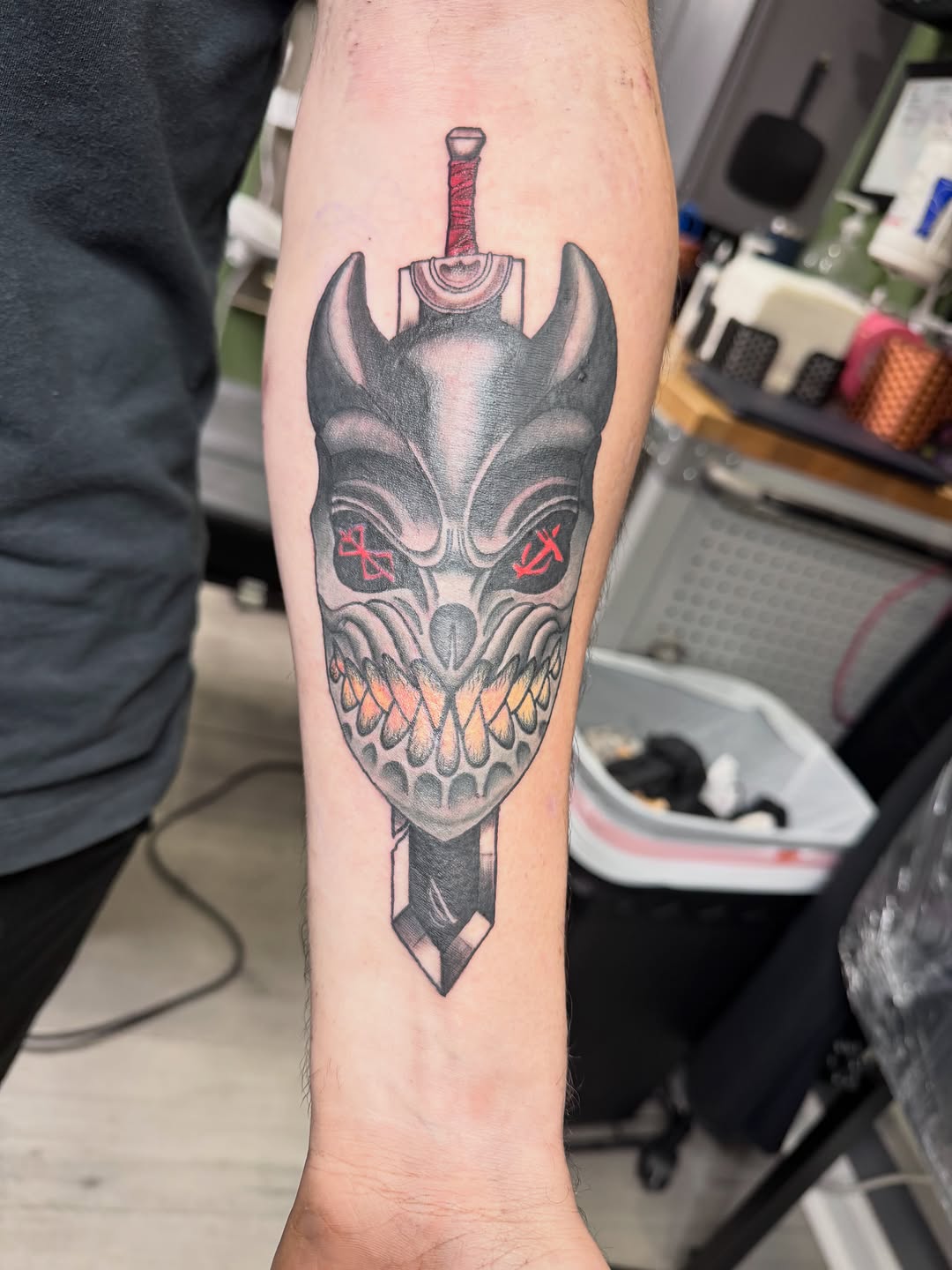 Tattoo by @brandonspindlertattoos — dark_realism, black_and_grey
