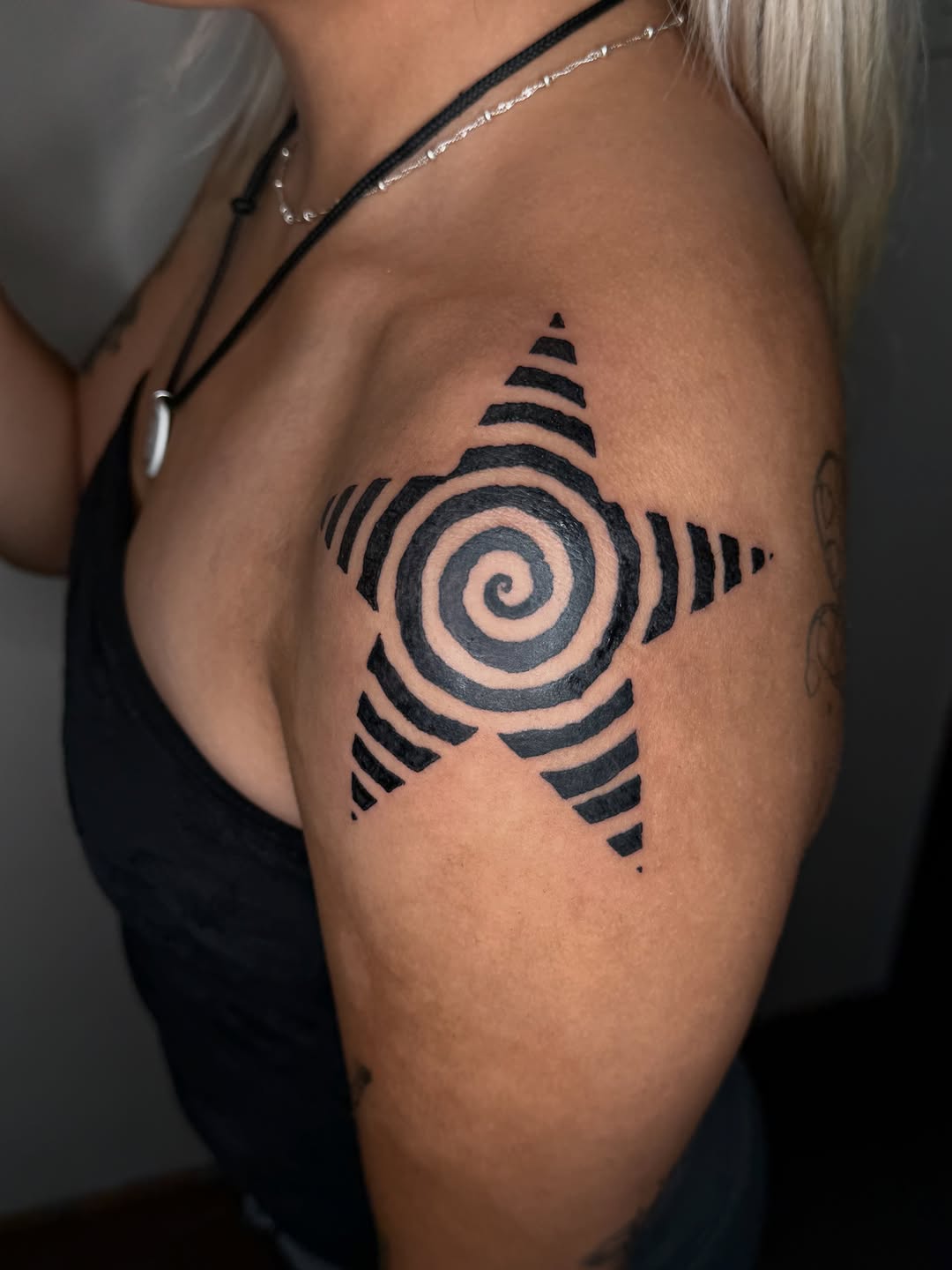 Tattoo by @seren.tatts — blackwork, geometric