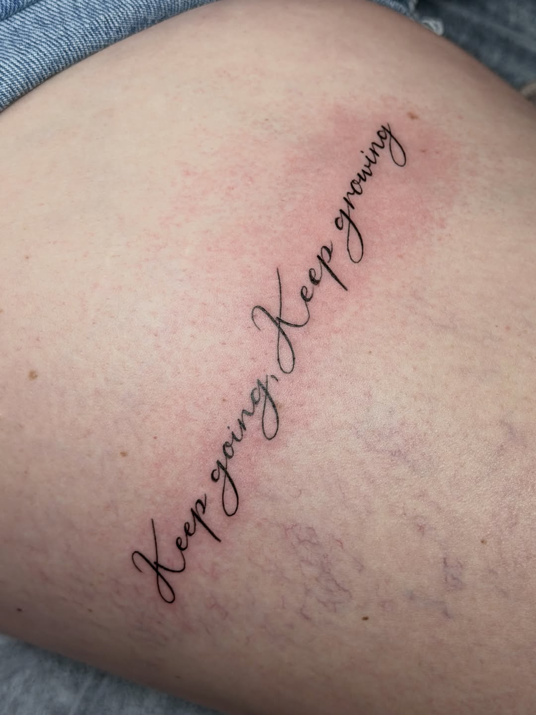 Tattoo by @baka_notgonnahurtyou — lettering_script, fine_line