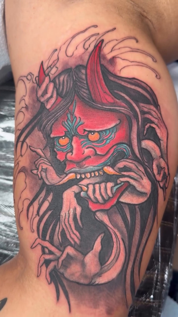 Tattoo by @emarts42 — japanese_irezumi, black_and_grey