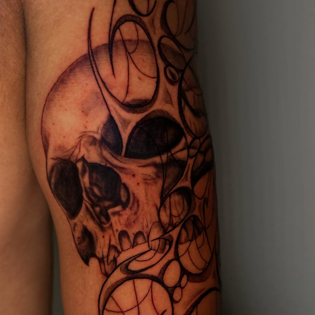 Tattoo by @vileinkzz — realism, black_and_grey