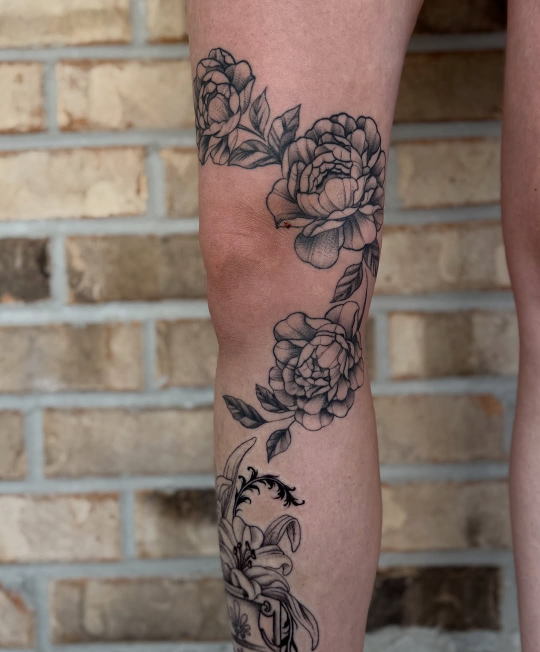 Tattoo by @stormtattoos504 — black_and_grey, realism