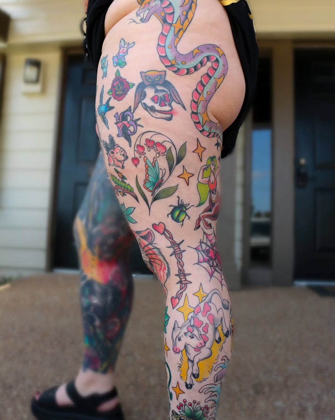 Tattoo by @misspixiedevil — american_traditional, neo_traditional