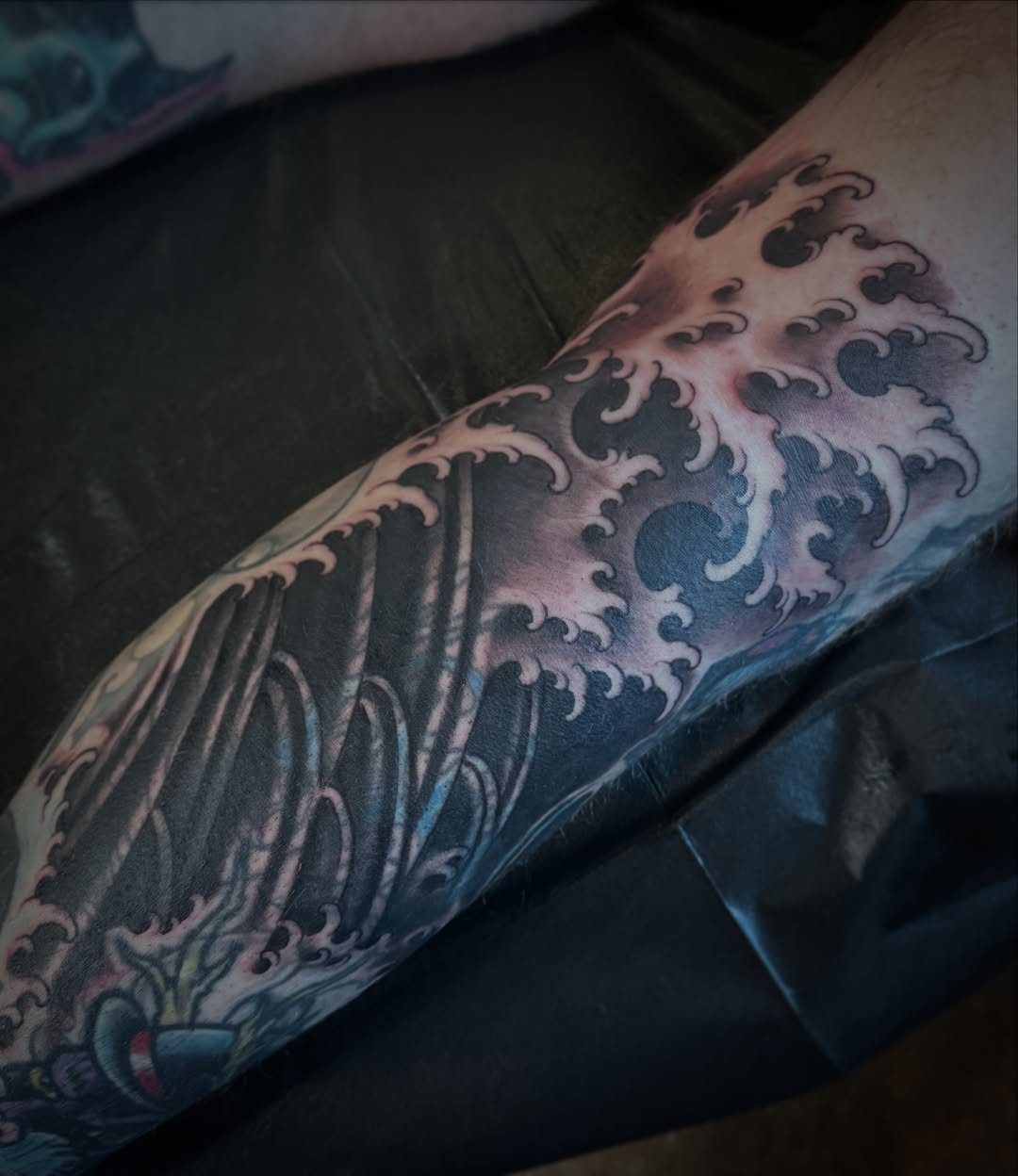Tattoo by @dominicholmes_art — japanese_irezumi, black_and_grey