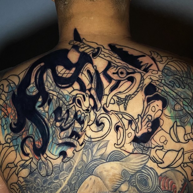Tattoo by @lindsay.stardust — japanese_irezumi, blackwork