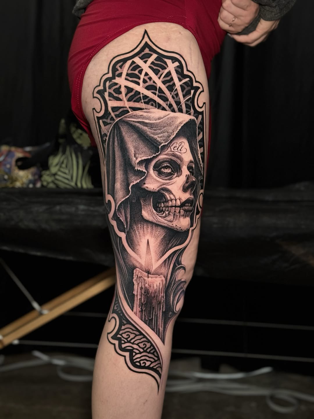 Tattoo by @grineylagantattoo — black_and_grey, realism