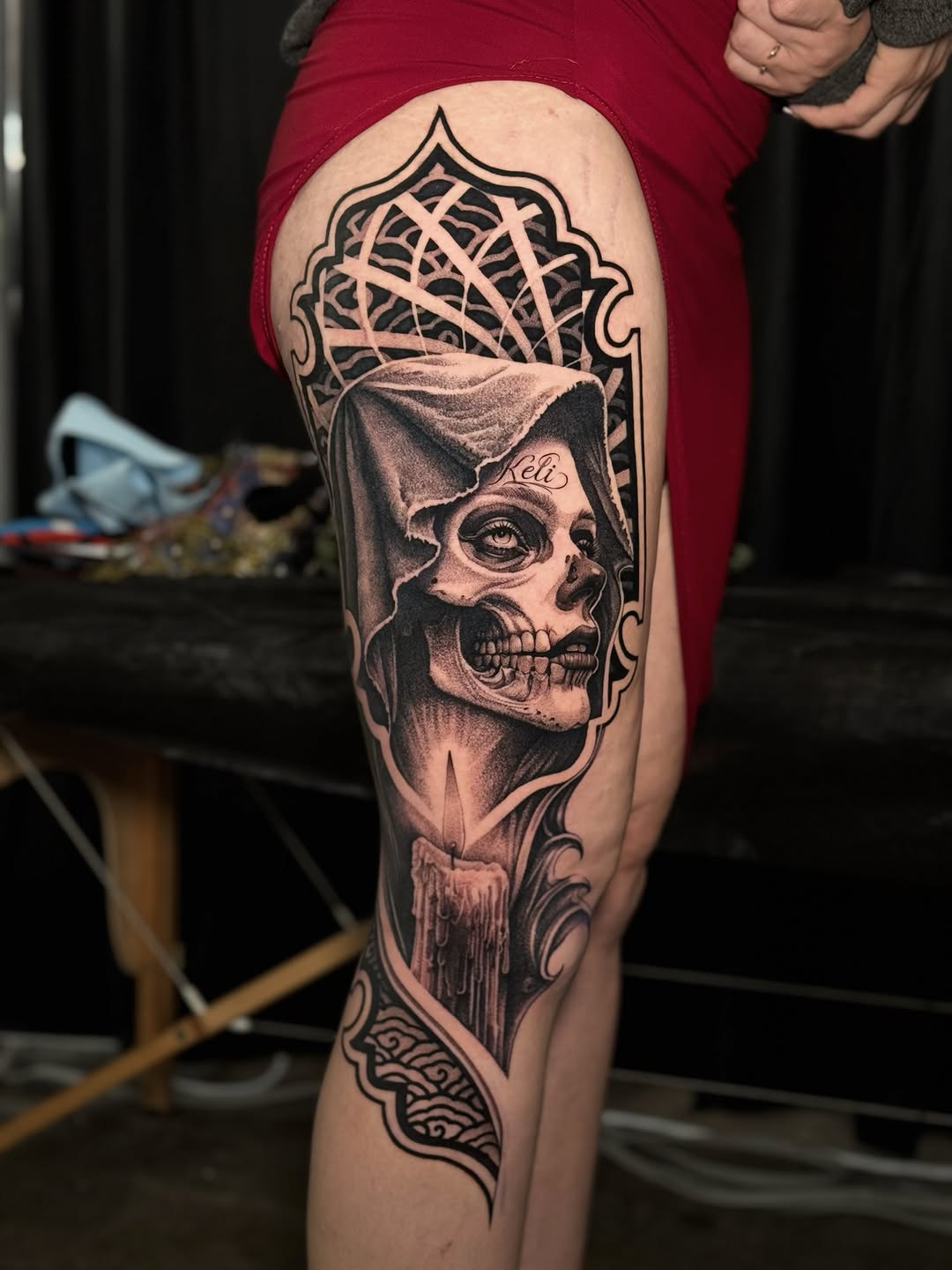 Tattoo by @grineylagantattoo — black_and_grey, realism