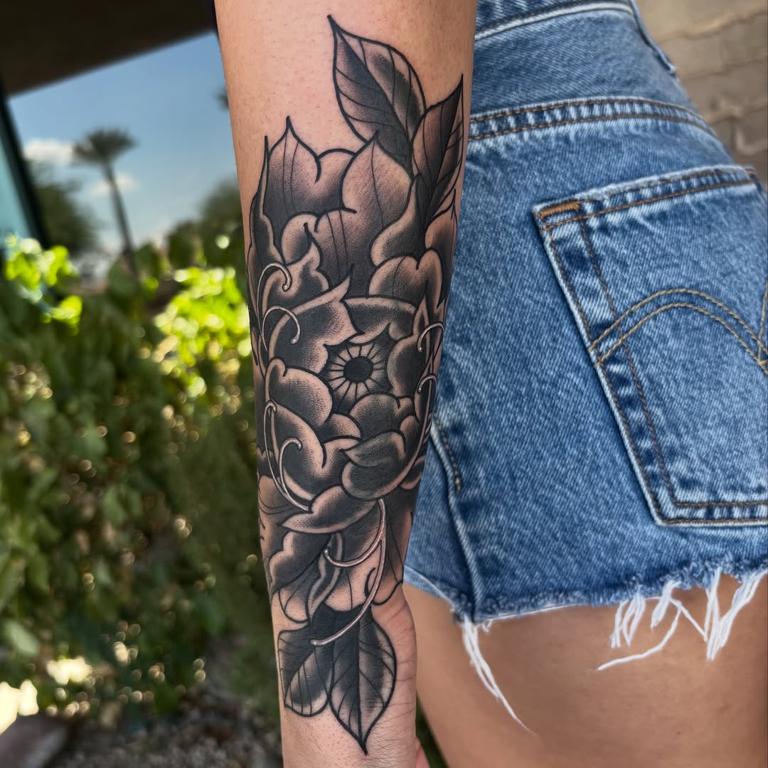 Tattoo by @tattoosbyallyy — japanese_irezumi, black_and_grey
