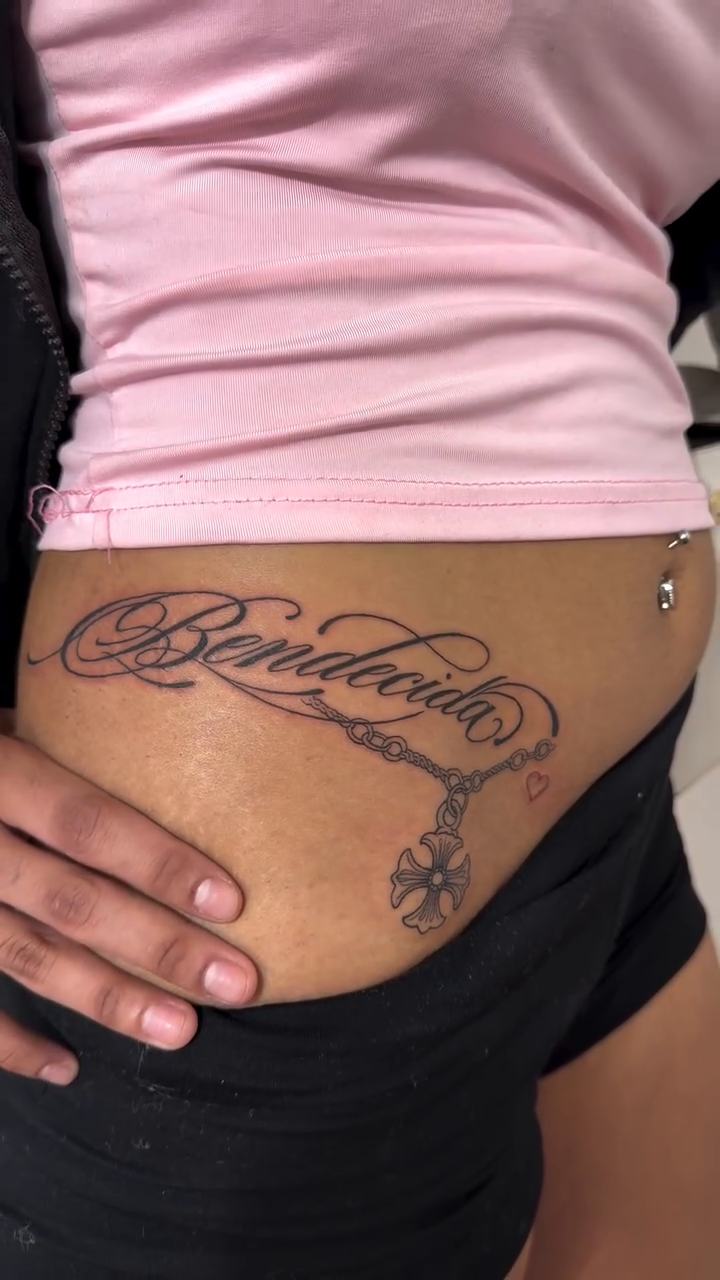 Tattoo by @miguelfernandez_tattoo — lettering_script, fine_line