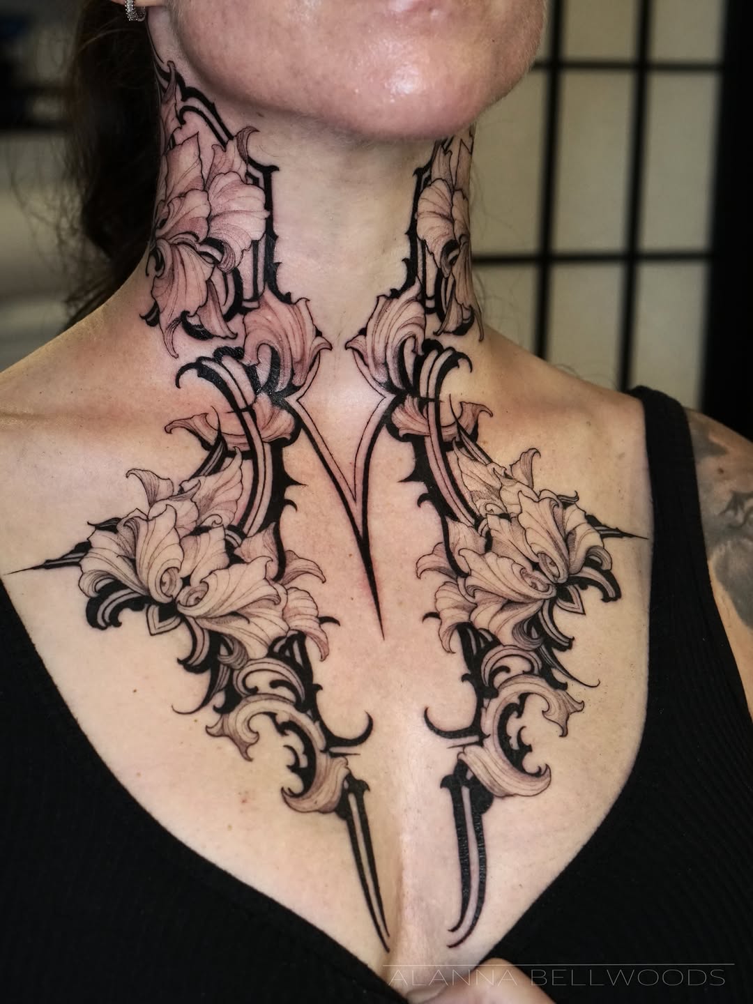 Tattoo by @alannabellwoods โ black_and_grey, ornamental