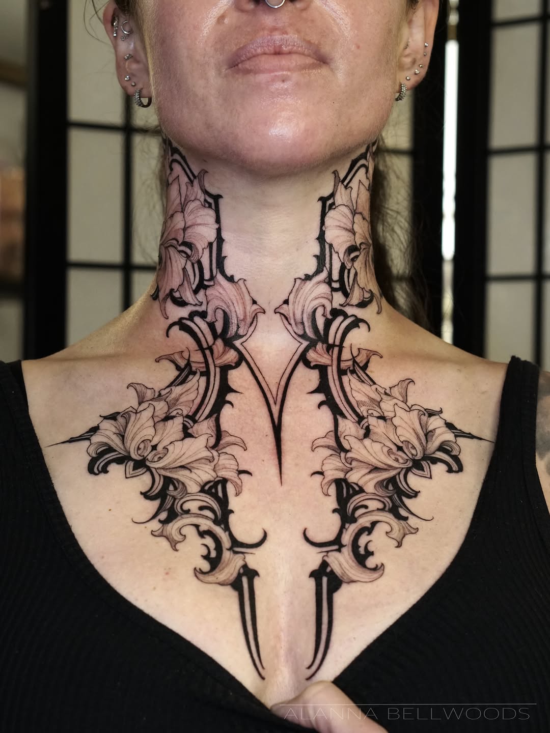 Tattoo by @alannabellwoods โ black_and_grey, ornamental