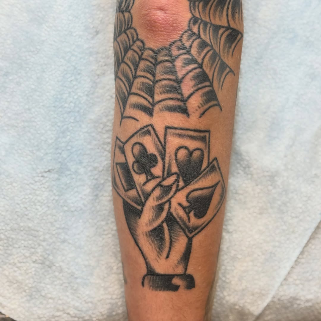 Tattoo by @rev.claytattooer — american_traditional, black_and_grey