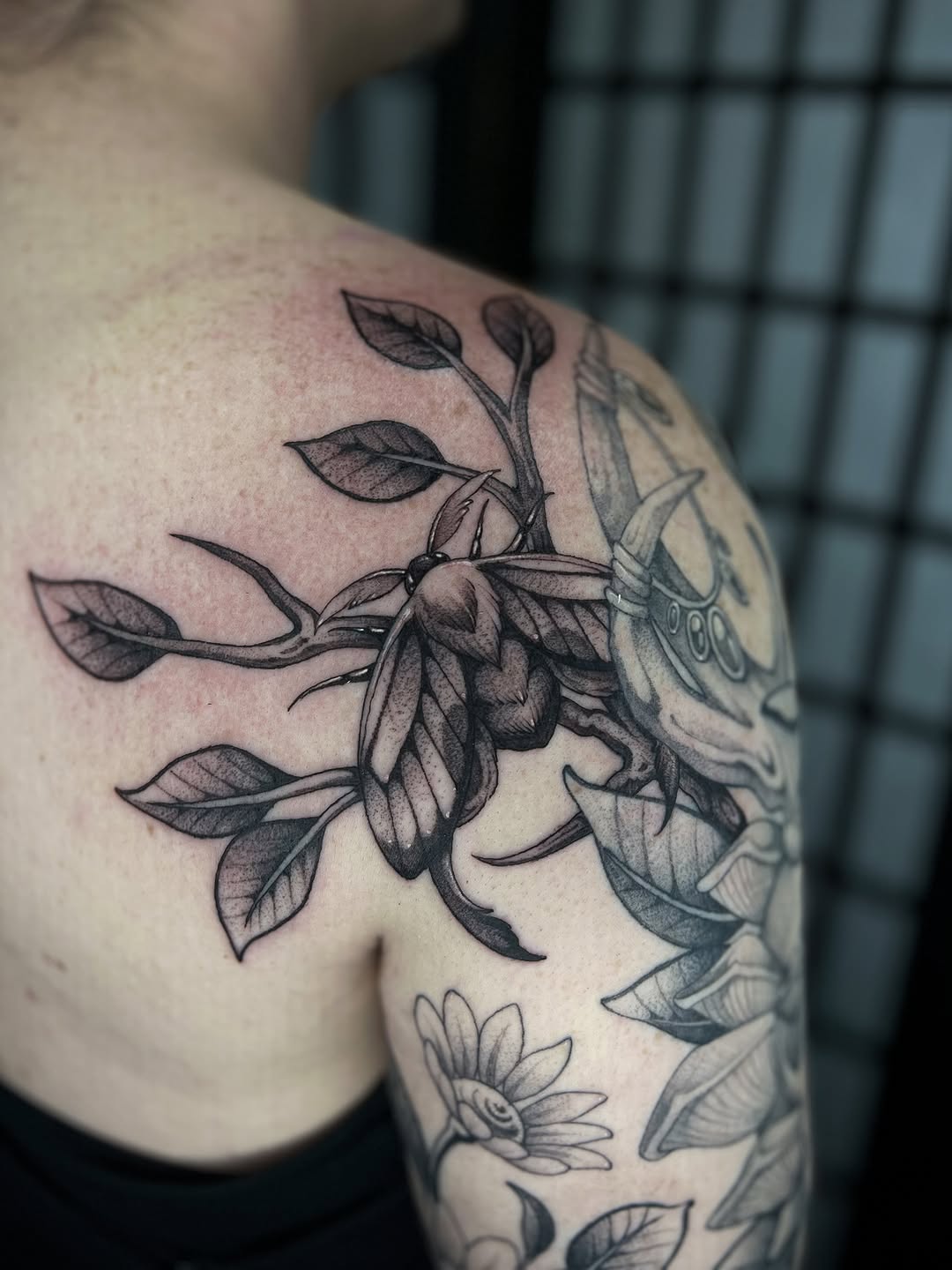 Tattoo by @kayseeshuster — black_and_grey, realism