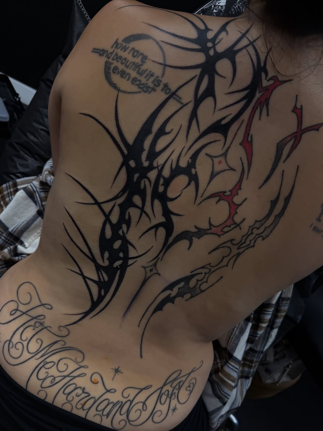 Tattoo by @bonnie_tatt2oos โ blackwork, lettering_script