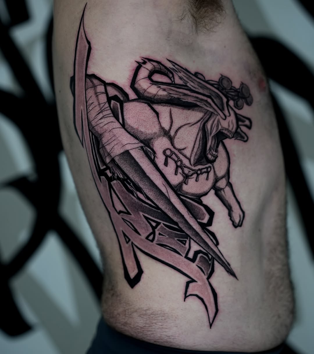 Tattoo by @cante_ink_ — blackwork, trash_polka
