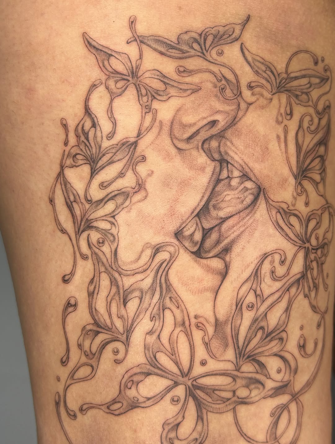 Tattoo by @late_bloom3r โ fine_line, black_and_grey