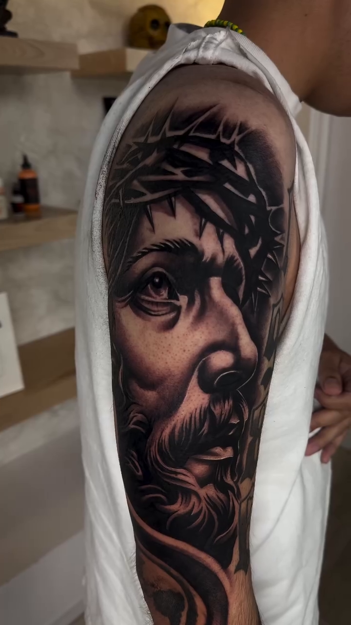 Tattoo by @ghostinkzz — realism, black_and_grey