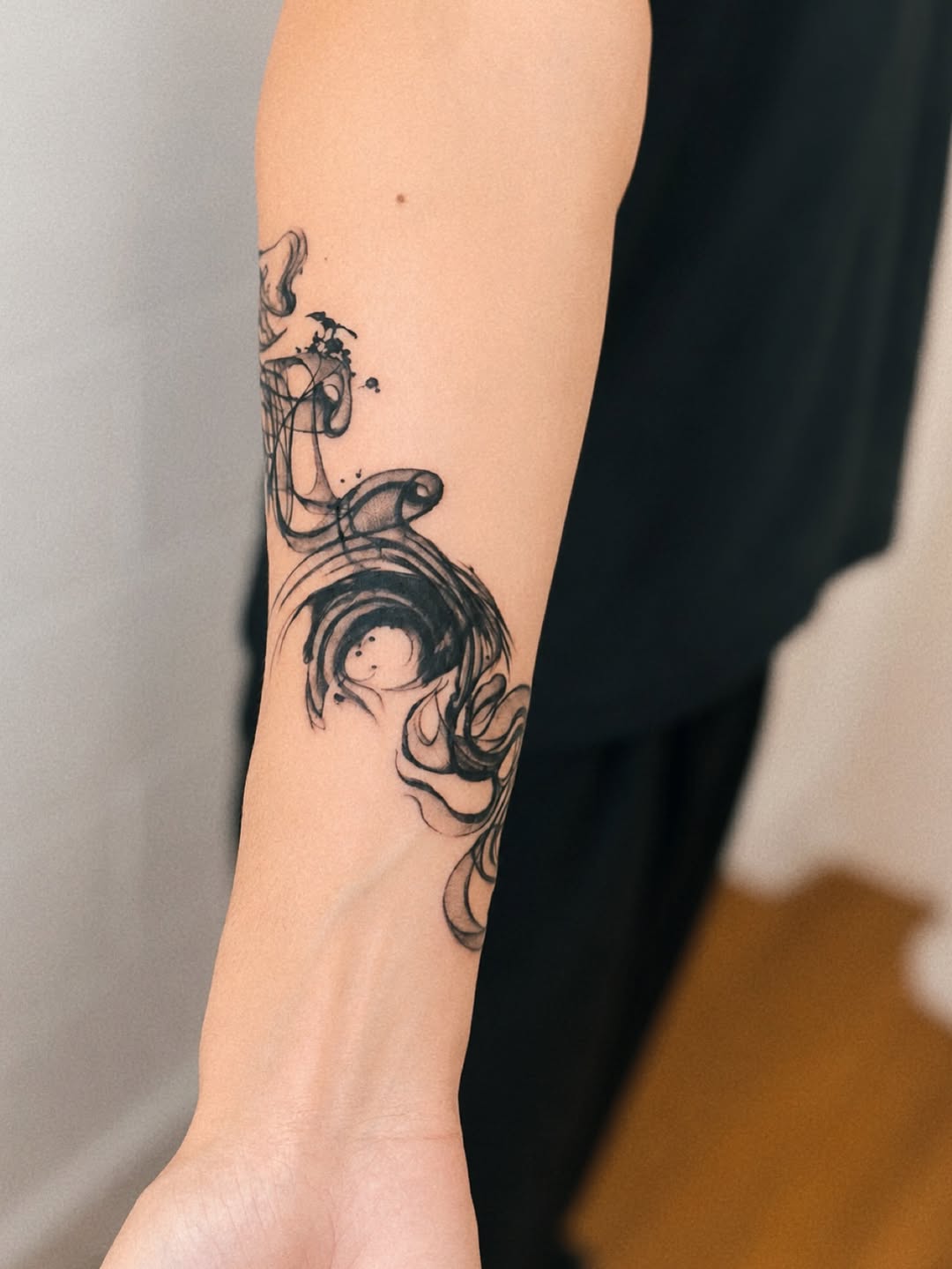 Tattoo by @mjtattoonyc — blackwork, watercolor