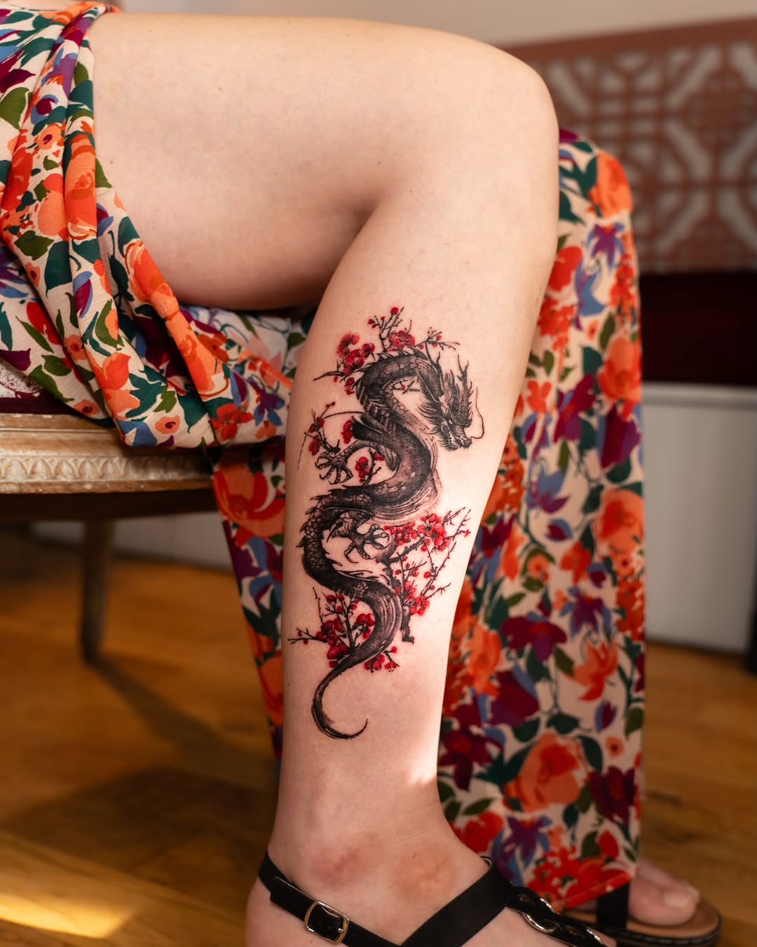 Tattoo by @k.imnii — japanese_irezumi, black_and_grey