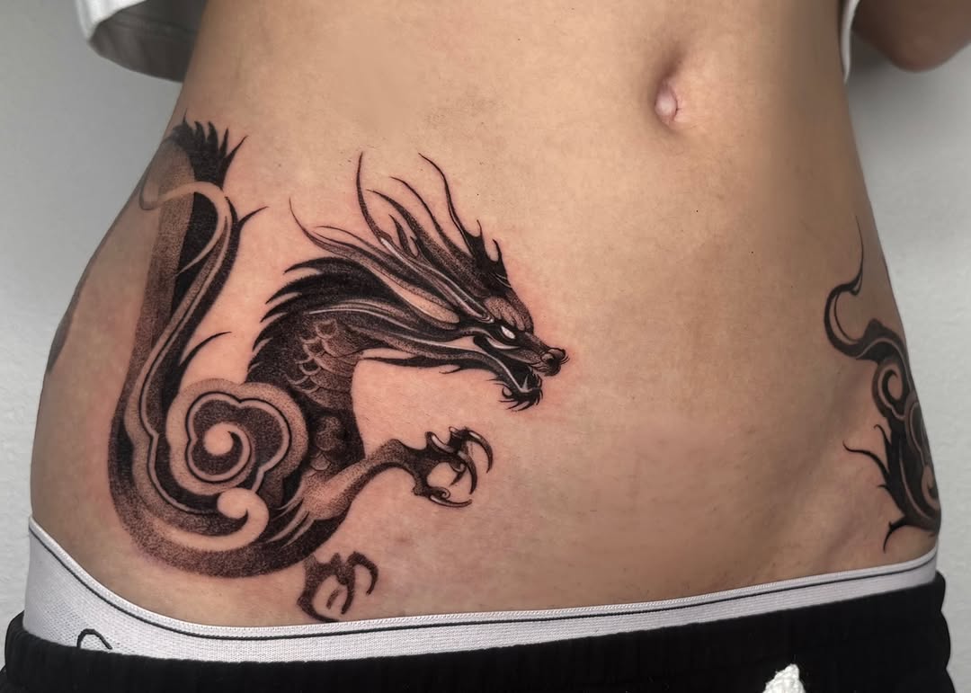 Tattoo by @sunvysideup — japanese_irezumi, black_and_grey