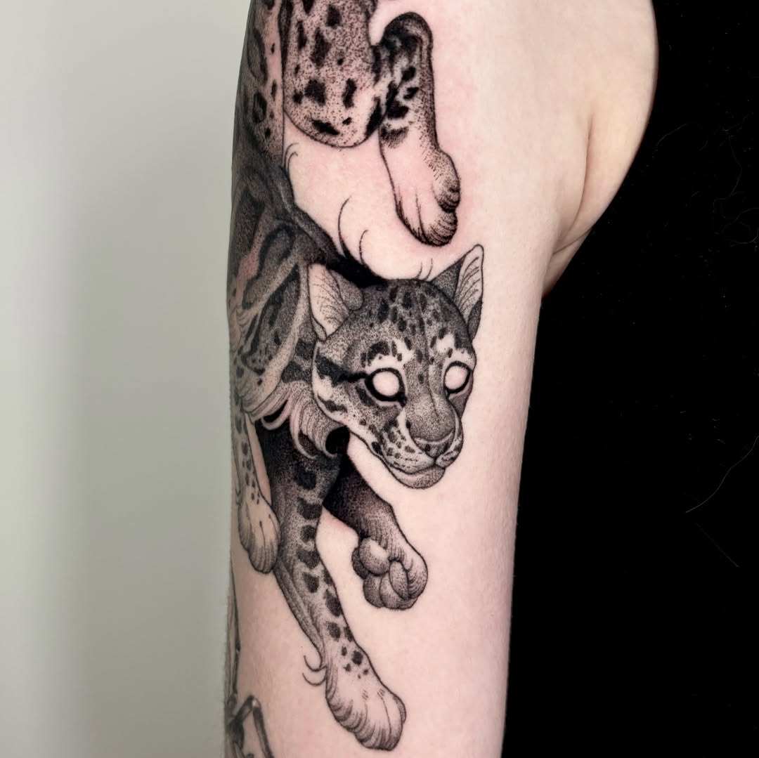 Tattoo by @crvbcore — dotwork, black_and_grey