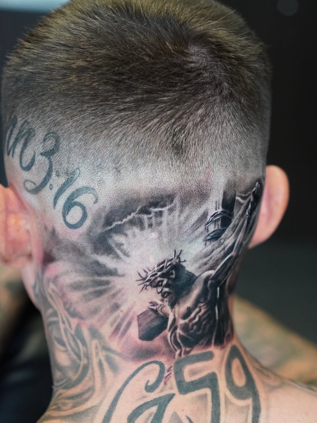 Tattoo by @kaostattooart — realism, black_and_grey