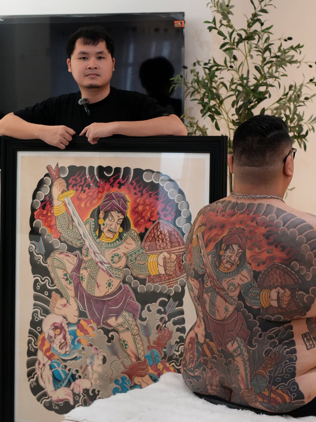 Tattoo by @micogeologo_tattoo โ japanese_irezumi, black_and_grey