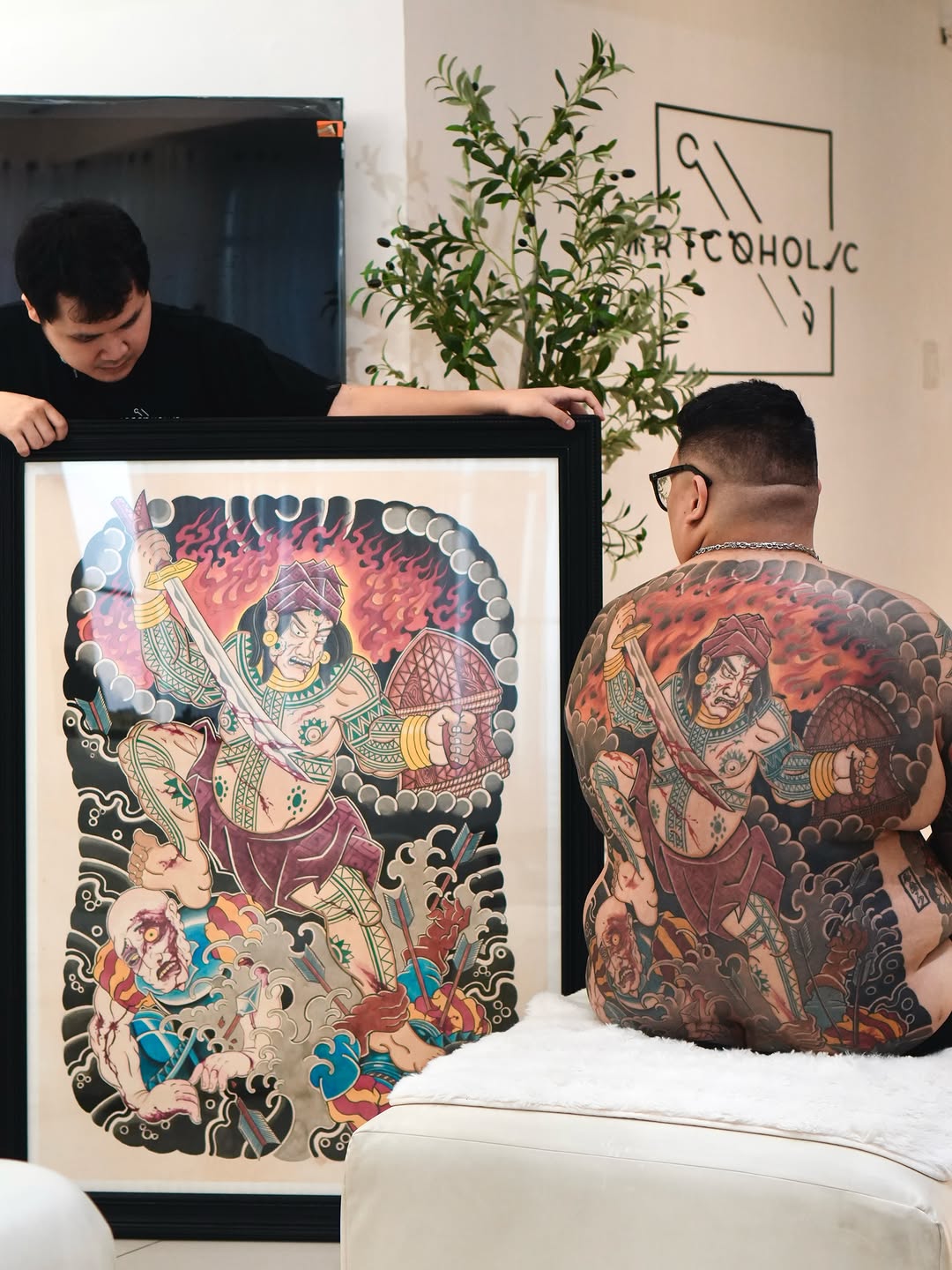 Tattoo by @micogeologo_tattoo โ japanese_irezumi, black_and_grey