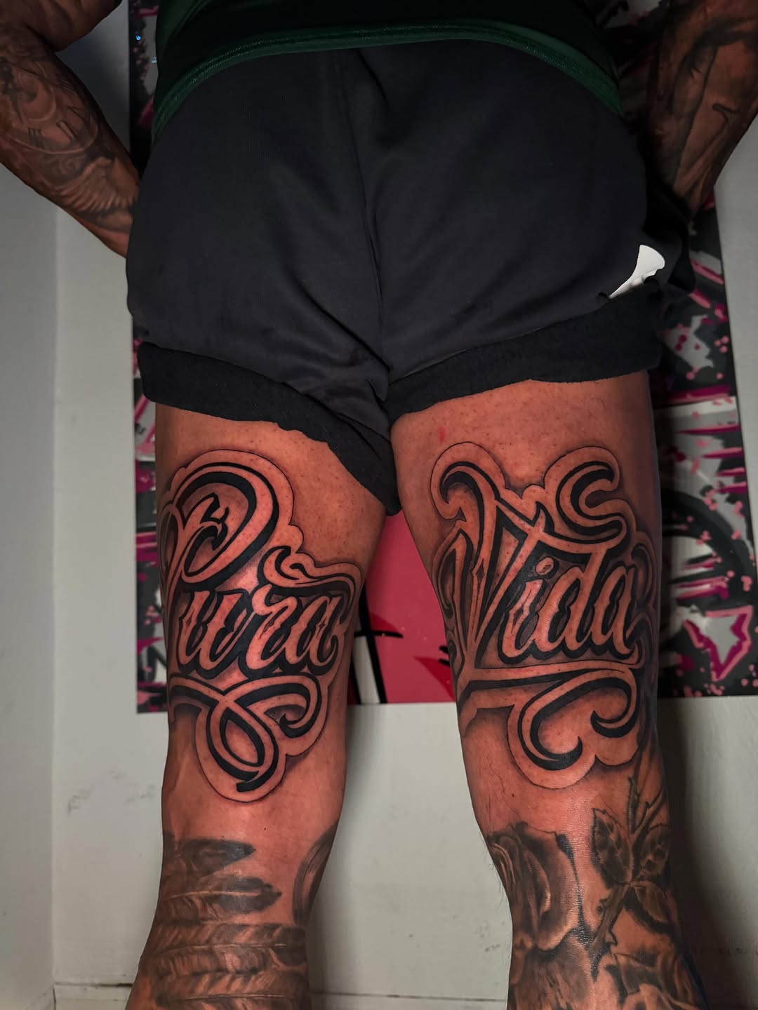 Tattoo by @spin_ink — lettering_script, chicano