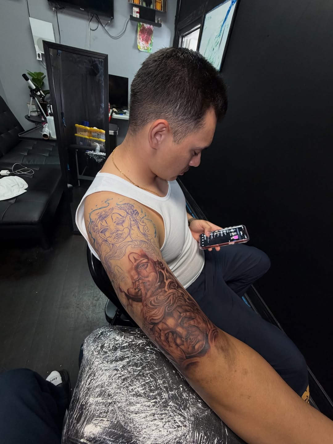 Tattoo by @_coleworld79 — realism, black_and_grey