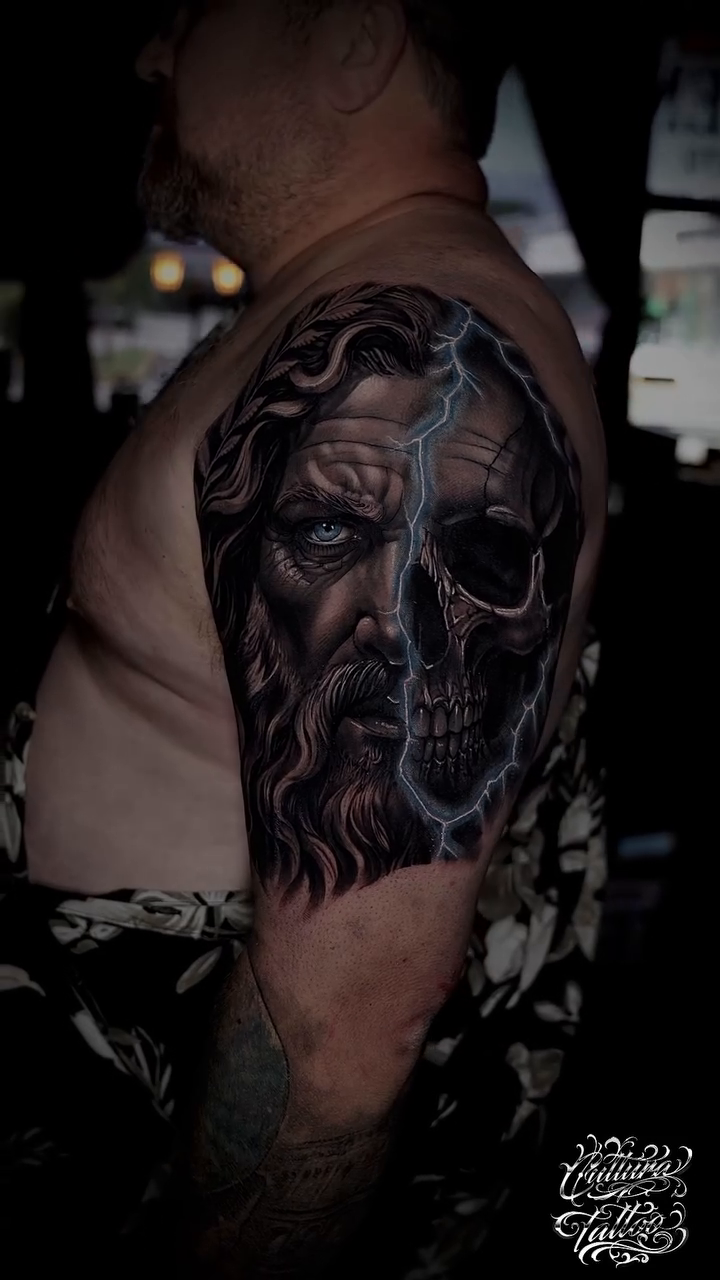 Tattoo by @cultura_tattoo — realism, black_and_grey