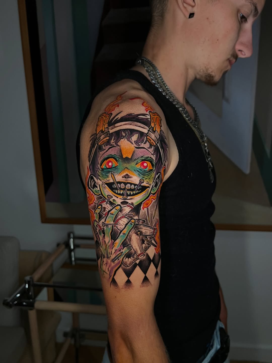 Tattoo by @gameboycolortattoos โ new_school, trash_polka