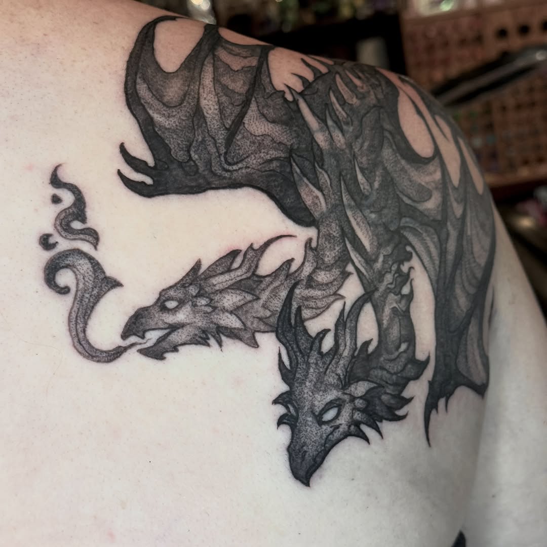 Tattoo by @blackmeddle — dotwork, dark_realism