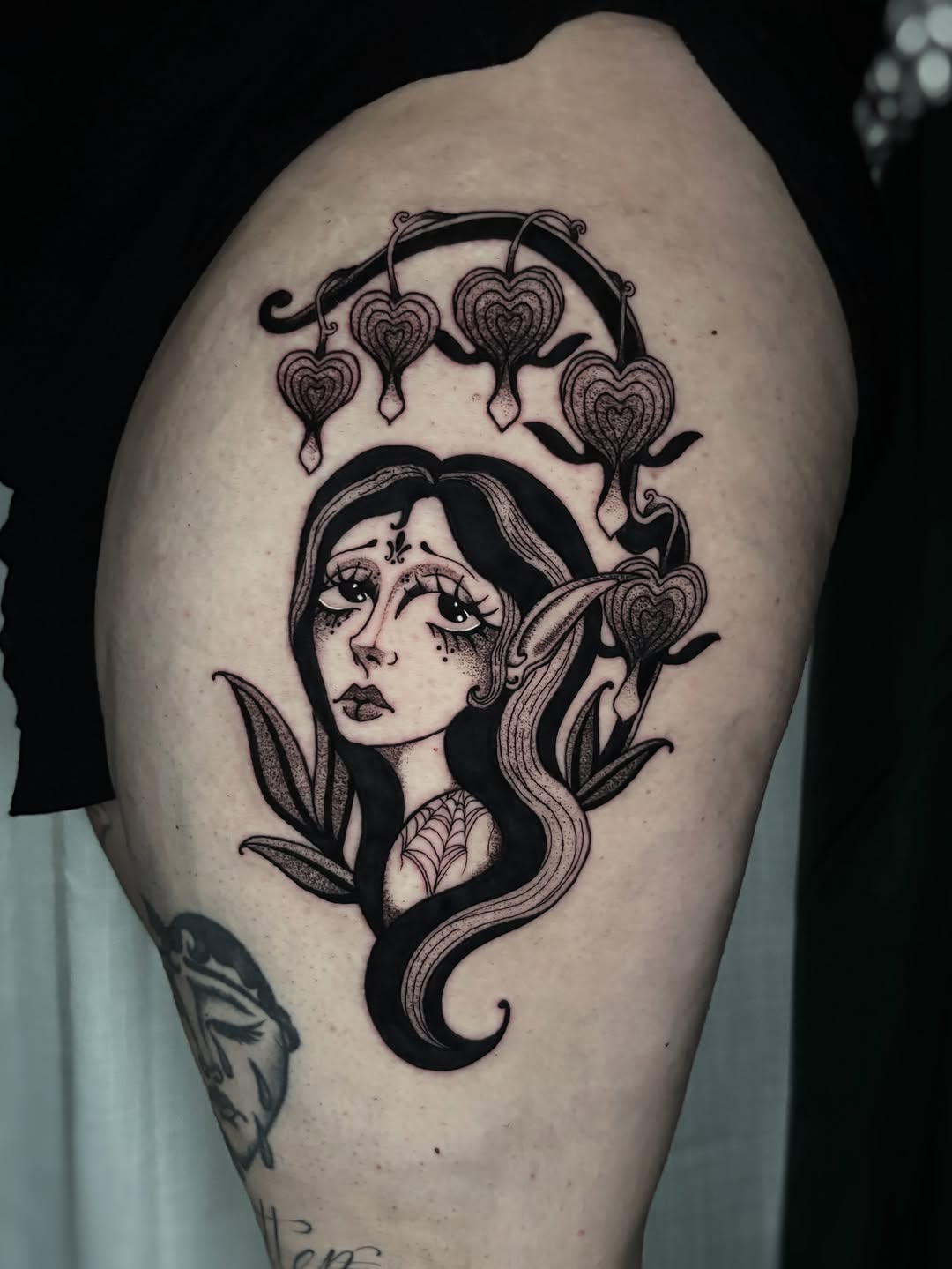 Tattoo by @call.me.crybabyy — neo_traditional, black_and_grey