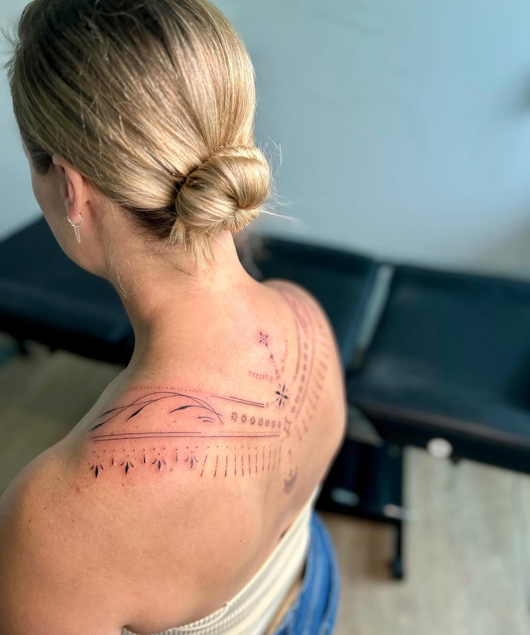 Tattoo by @littleinkliv โ fine_line, geometric