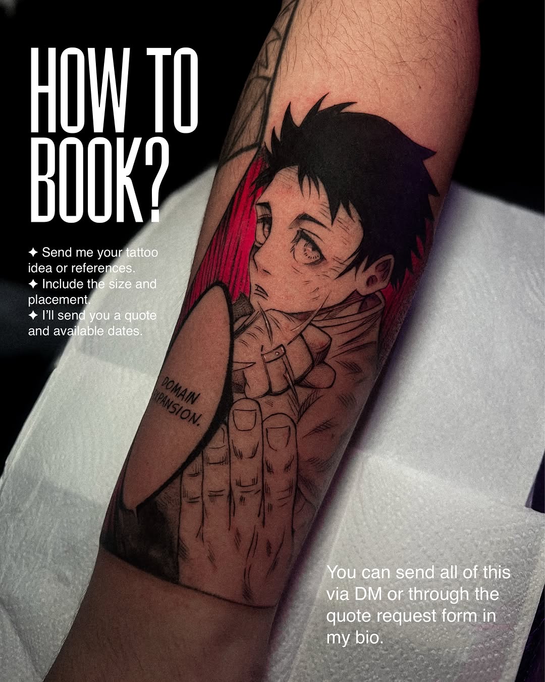 Tattoo by @gatxdelboske_ โ anime, black_and_grey