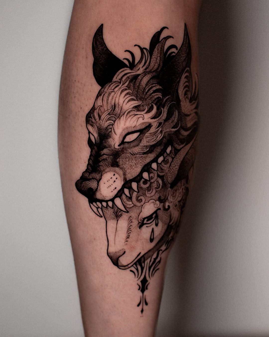Tattoo by @monique.munoz.art — black_and_grey, illustrative