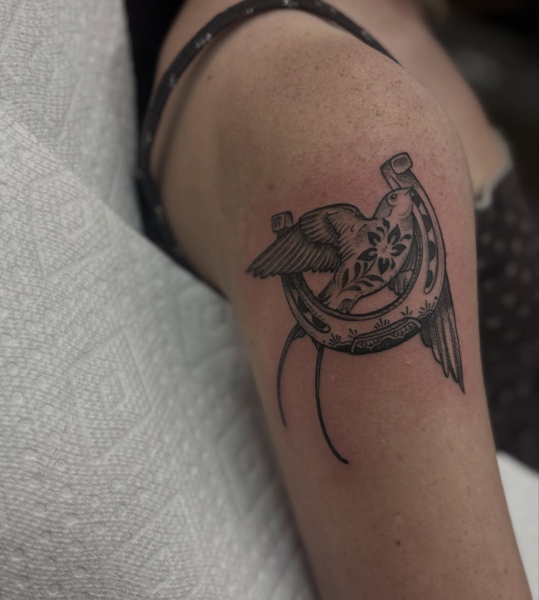 Tattoo by @genevieveink — black_and_grey, ornamental