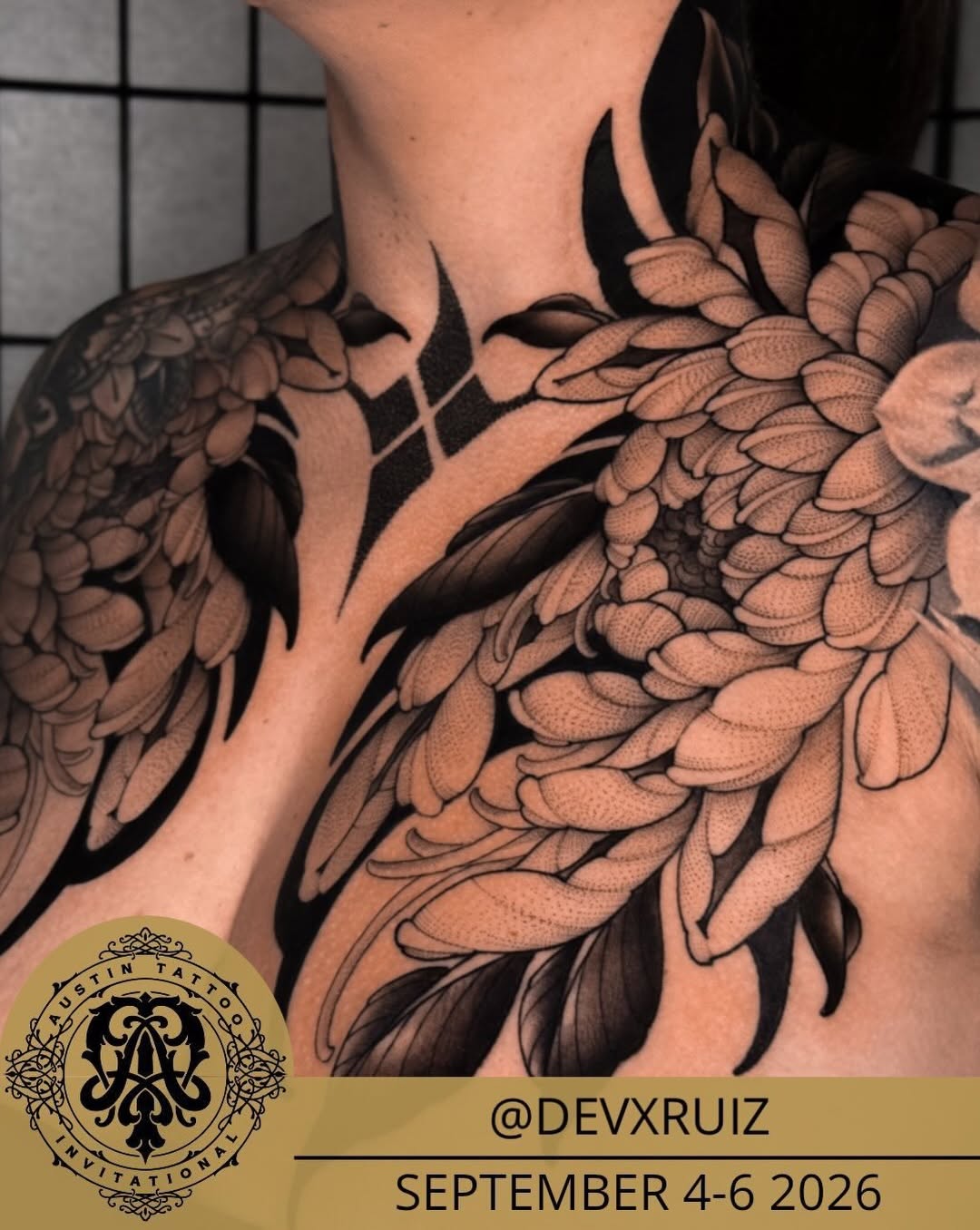 Tattoo by @devxruiz — black_and_grey, dotwork