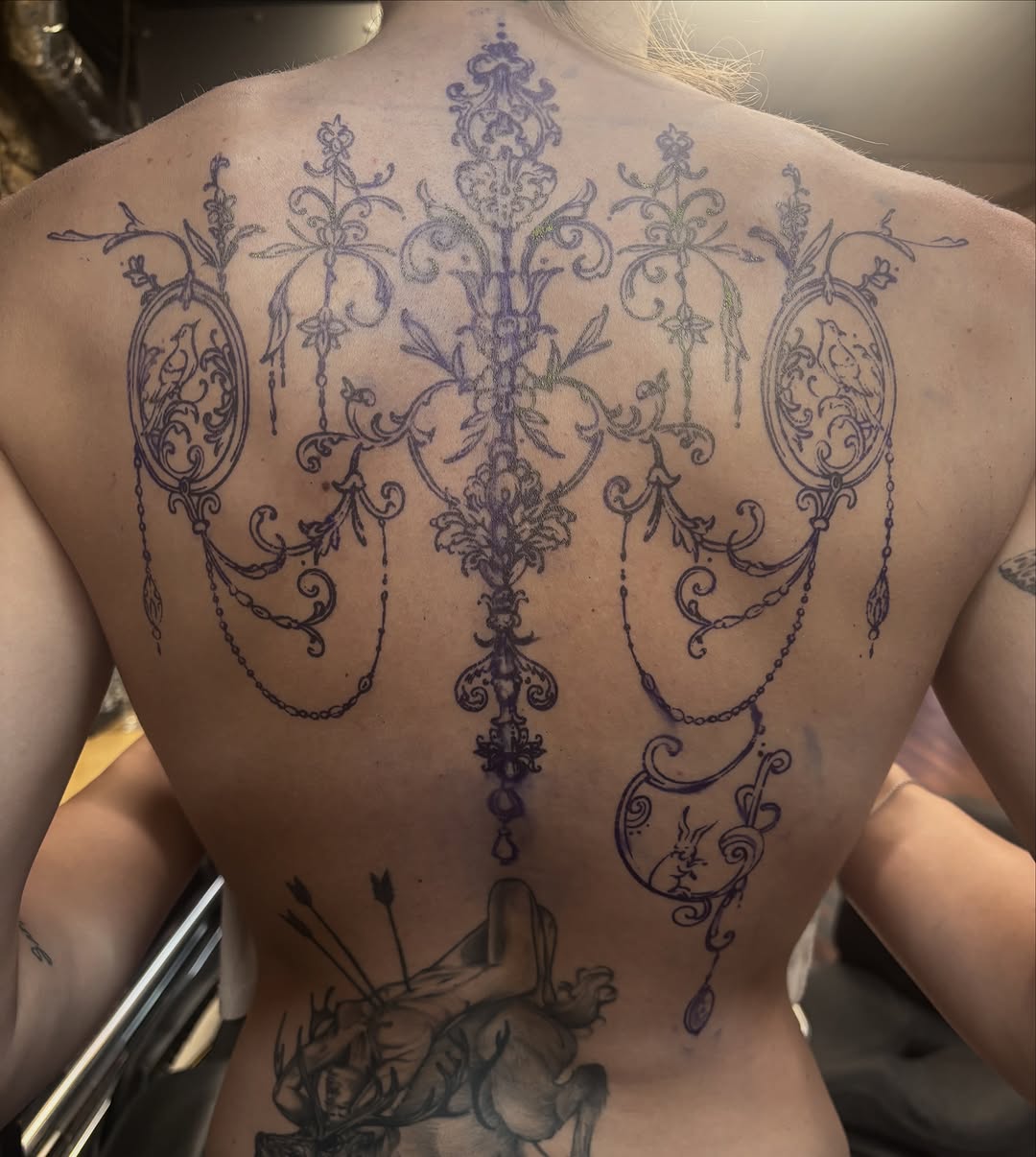 Tattoo by @genevieveink — ornamental, fine_line