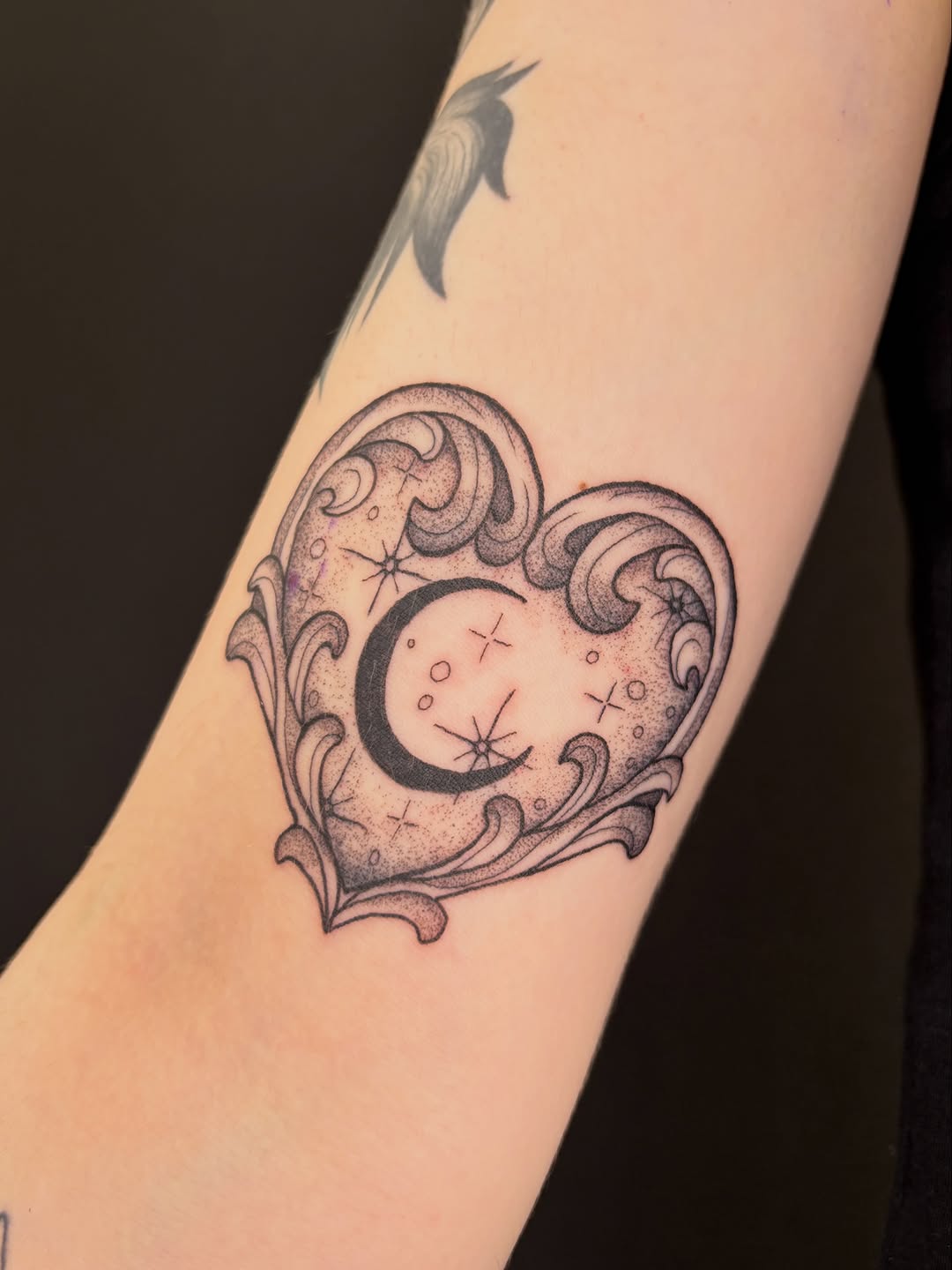 Tattoo by @poppyoliviatattoo — dotwork, ornamental