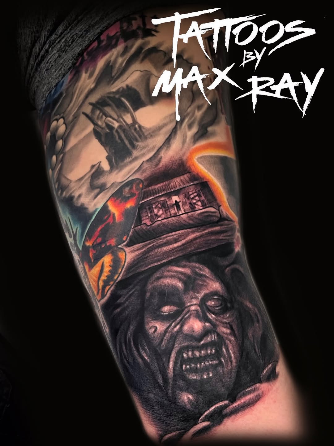 Tattoo by @maxraytattoos โ dark_realism, black_and_grey