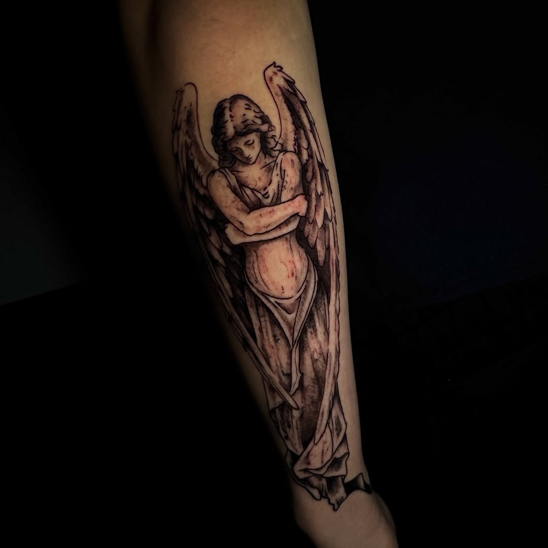 Tattoo by @rustoblack — realism, black_and_grey